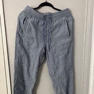 Athleta‎ Retreat Linen Joggers | Size 6 | Light Blue Chambray
